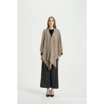 Women Solid Color Cashmere Poncho